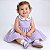 Vestido Bebê Infantil Menina Xadrez Lilás 100% Algodão Mundo Nina 2 Meses até 8 Anos Barbara - Imagem 1