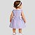 Vestido Bebê Infantil 100% Algodão com Laço e Tiara Xadrez Lilás - Imagem 2