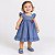 Vestido Bebê Infantil Premium Jeans 100% Algodão e aplique de Cereja 2 Meses a 6 Anos Catarina - Imagem 3