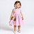 Kit Vestido com Boneca de pano Infantil Xadrez Rosa Conforto Luxo 100% Algodão 2 Meses até 4 Anos Clara - Imagem 3
