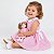 Kit Vestido com Boneca de pano Infantil Xadrez Rosa Conforto Luxo 100% Algodão 2 Meses até 4 Anos Clara - Imagem 2