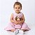 Kit Vestido com Boneca de pano Infantil Xadrez Rosa Conforto Luxo 100% Algodão 2 Meses até 4 Anos Clara - Imagem 1