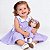 Kit Vestido e Infantil com Boneca de Pano 100% Algodão 2 Meses a 6 Anos Barbara - Imagem 1