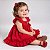 Vestido Bebê Vermelho Luxo Aplique Cereja Manga Curta 100% Algodão Mundo Nina - Imagem 2