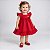 Vestido Bebê Vermelho Luxo Aplique Cereja Manga Curta 100% Algodão Mundo Nina - Imagem 3