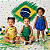 Macacão Verde Brasil Jardineira Bebê Menina Copa do Mundo 100% Algodão - Imagem 4
