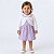 Mundo Nina Vestido Bebê Menina Xadrez Lilás 100% Algodão + Bolero Plush Barbará - Imagem 2