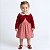 Vestido Bebê Infantil Menina Xadrez Vermelho com aplique Bolero Plush toque macio e confortável 2 meses a 6 anos Giulia - Imagem 2