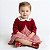 Vestido Bebê Infantil Menina Xadrez Vermelho com aplique Bolero Plush toque macio e confortável 2 meses a 6 anos Giulia - Imagem 1