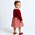 Vestido Bebê Infantil Menina Xadrez Vermelho com aplique Bolero Plush toque macio e confortável 2 meses a 6 anos Giulia - Imagem 3