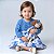 Kit Vestido Bebe Infantil 100% Algodão com Boneca de Pano 2 Meses a 6 Anos Sara - Imagem 1