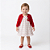 Vestido Bebê Cereja 100% Algodão com Bolero Plush 2 Meses a 6 Anos - Imagem 3