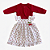 Vestido Bebê Cereja 100% Algodão com Bolero Plush 2 Meses a 6 Anos - Imagem 4