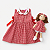 Kit Vestido Bebê Infantil Xadrez Luxo c/ Boneca de Pano 100% Algodão 2 Meses a 6 Anos Giulia - Imagem 5