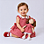 Kit Vestido Bebê Infantil Xadrez Luxo c/ Boneca de Pano 100% Algodão 2 Meses a 6 Anos Giulia - Imagem 1