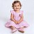 Vestido Bebê Infantil Premium Rosa Listrado 100% Algodão Antonella - Imagem 1