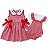 Kit 3 Peças Vestido + Jardineira + Blusinha Luxo 100% Algodão Giulia - Imagem 2