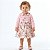 Vestido de Bebê Infantil Luxo Florido Rosa 100% Algodão com Bolero em Plush Quentinho Macio 2 Meses a 4 Anos Imperial Rosa - Imagem 2