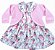 Vestido de Bebê Florido Rosa com Bolero 100% Algodão - Imperial Rosa - Imagem 1