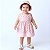 Vestido Bebe Floral Rosa com Chapéu 100% Algodão - Imagem 3
