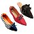 Kit 3 Sapatilha Feminina Listra Marinho - Mocassim Corrente Vermelho - Mule Lação Pto - Imagem 1