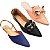 Kit 3 Sapatilha Feminina Mocassim Corrente Pto - Slinback Jeans e caramelo - Mule Lação Nude - Imagem 1