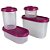 Tupperware Kit Modulares Rosa4 Peças - Imagem 1