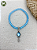Pulseira de Iemanjá – Miçangas Jablonex Azul Vidrado com Pingente Abebé Prateado e Strass Azul | Umbanda e Candomblé - Imagem 2