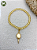 Pulseira de Oxum – Miçangas Jablonex Douradas com Pingente Abebé Dourado | Umbanda e Candomblé - Imagem 1