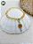 Pulseira de Oxum – Miçangas Jablonex Douradas com Pingente Abebé Dourado | Umbanda e Candomblé - Imagem 2