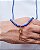 Colar de Miçangas de Ogum Azul Marinho com Pingente Alfange Dourado – 40 cm - Imagem 1