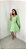 Vestido plissado verde limão com manga 3/4 e lastex na manga , acompanha faixa para amarração na cintura , forrado - Imagem 1