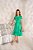 Vestido Jeans verde Midi com lastex na cintura e saia três marias com babados - Imagem 2