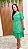 Vestido godê verde com babado no decote e manga bufante - Imagem 1