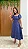 Vestido azul marinho com estampas em flores - Imagem 1
