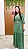 Vestido longo Verde com cinto e fivela em dourado, abertura frontal - Imagem 1