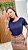 Camisa Veludada Azul com mangas bufantes - Imagem 1