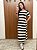 Vestido midi listrado preto e branco - Imagem 2