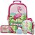 Kit Mochila Escolar Infantil Tam G de Rodinhas Flamingo - Imagem 1