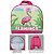 Kit Mochila Escolar Infantil Flamingo Tam M Rodinhas - Imagem 6