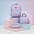 Kit Mochila Feminina Margaridas Lilás com Lancheira e Estojo - Imagem 1