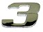 Emblema Numero 3 Cromado Mercedes AXOR/ATEGO (9438171414) - Imagem 1