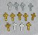 Cruz ou Crucifixo  em Acrílico com Purpurina - Cores: Prata ou Dourado - Tamanho: 13mmx21 (2.1cm altura x 1.3 cm largura)  - Embalagem com 5 unidades da mesma cor - Imagem 2