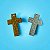 Crucifixo Cruz em Acrilico com Purpurina - Cores: Dourada ou Prateada - Tamanho:43 mm x 27 mm (expessuras 3mm aprox.) - Venda Por Unidade - Imagem 5