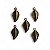 Pingente metal Folha Ouro Velho - 24x12mm - Pacote com 5 unidades - Imagem 1