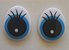 Olho Oval Branco com Azul e Preto - altura de 24 mm - Pacote com 3 pares e travas - Imagem 1
