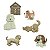 Botões com dois furos cachorros e casinha - Kit com 6 botões - Tamanhos variados - Imagem 1