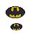Emblema Termocolante - Brasão Batman - 16x10mm ou 25x15 mm - *Venda por par* - Imagem 1