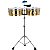 Timbales Williams Steel 14" e 15x6" Dourado c/ Cowbell, Block e Suporte - Imagem 1