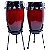Conga Par D-One Columbia 11¾ e 12½ Red Black Burst c/Estante OUTLET - Imagem 1